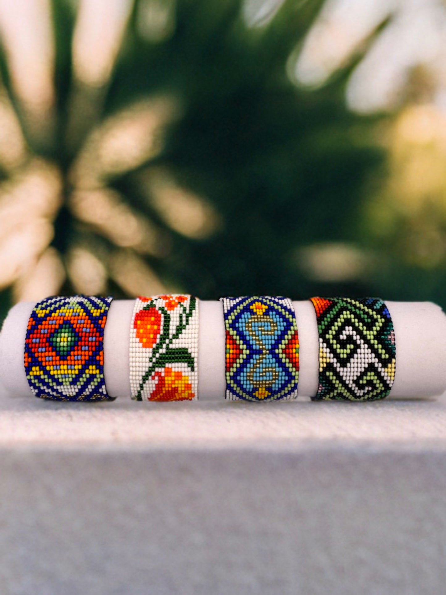 Handwoven Beaded Bracelets β Green Cactus