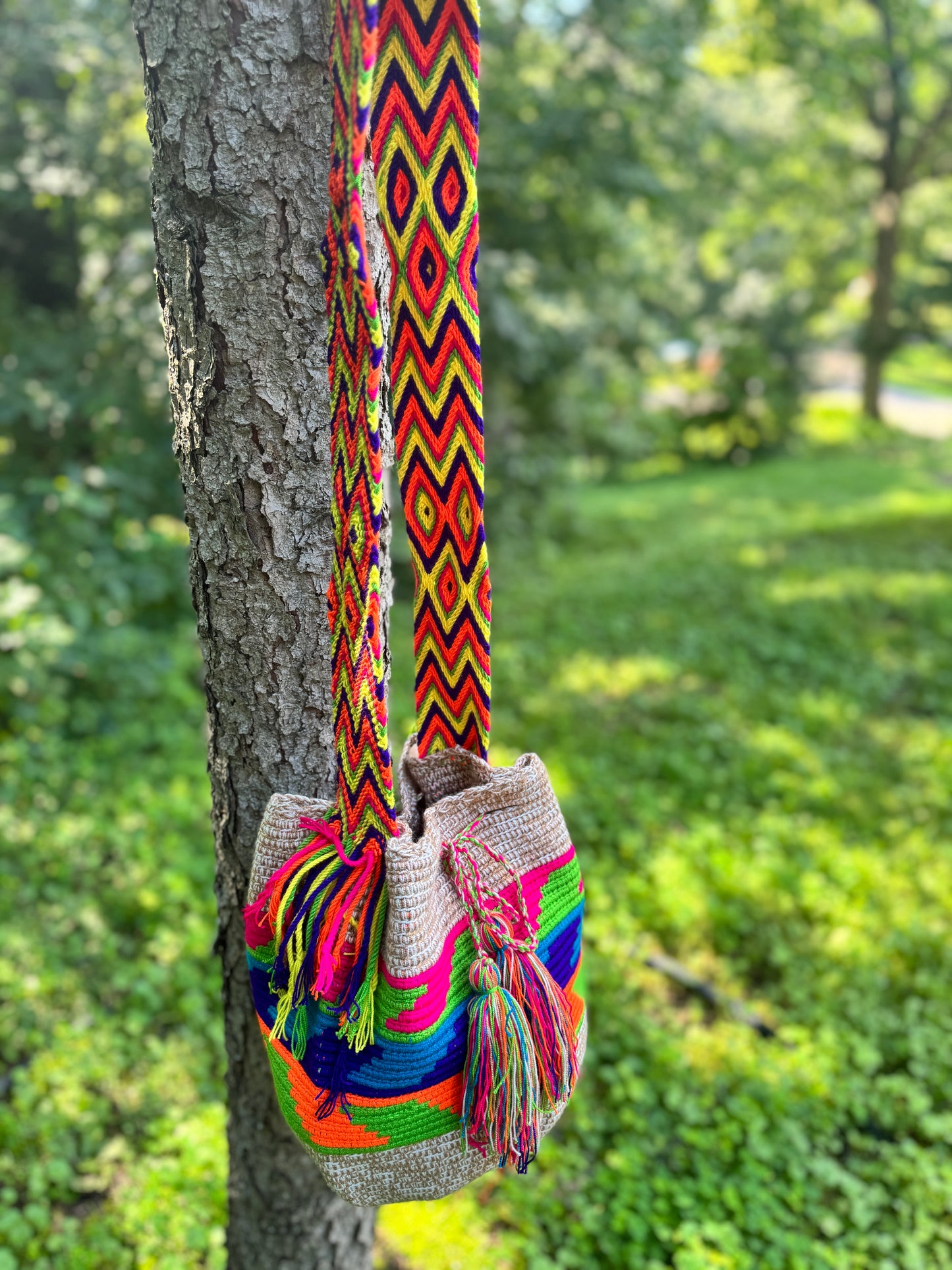 Huichol-Inspired Beaded Crossbody Bag Style 1