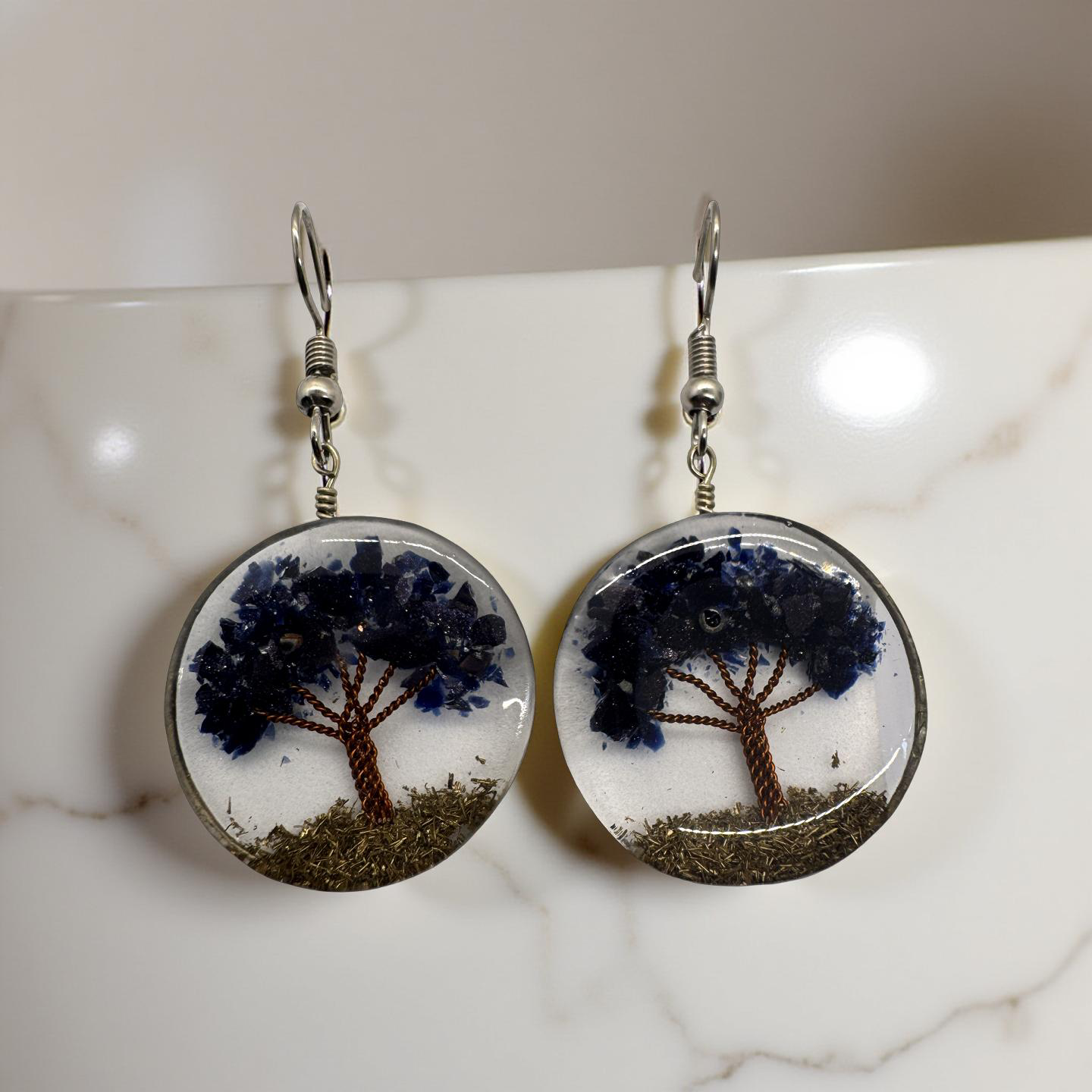 Mini Tree of Life Resin Earrings β Nature in Every Detail