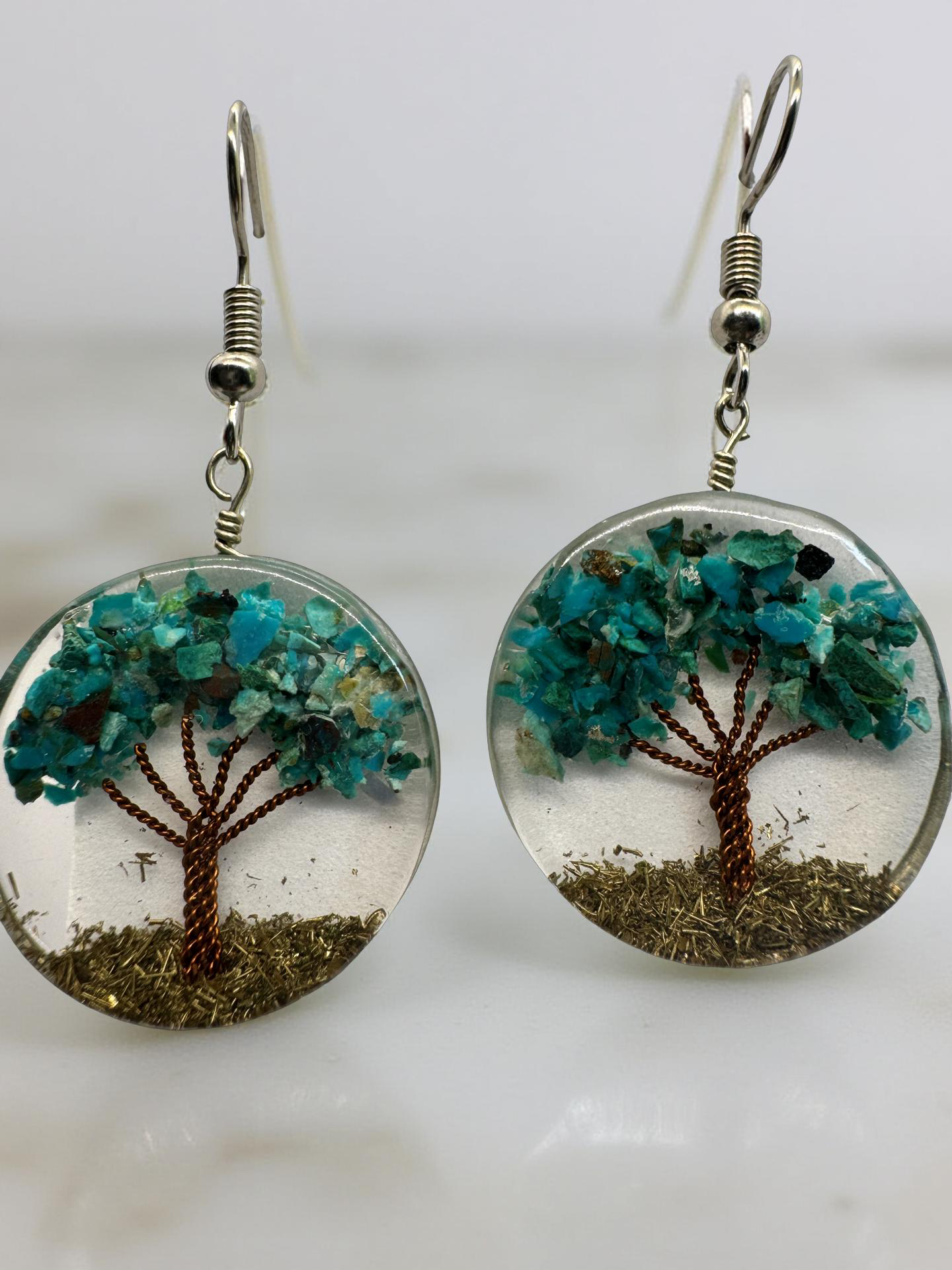 Mini Tree of Life Resin Earrings β Nature in Every Detail