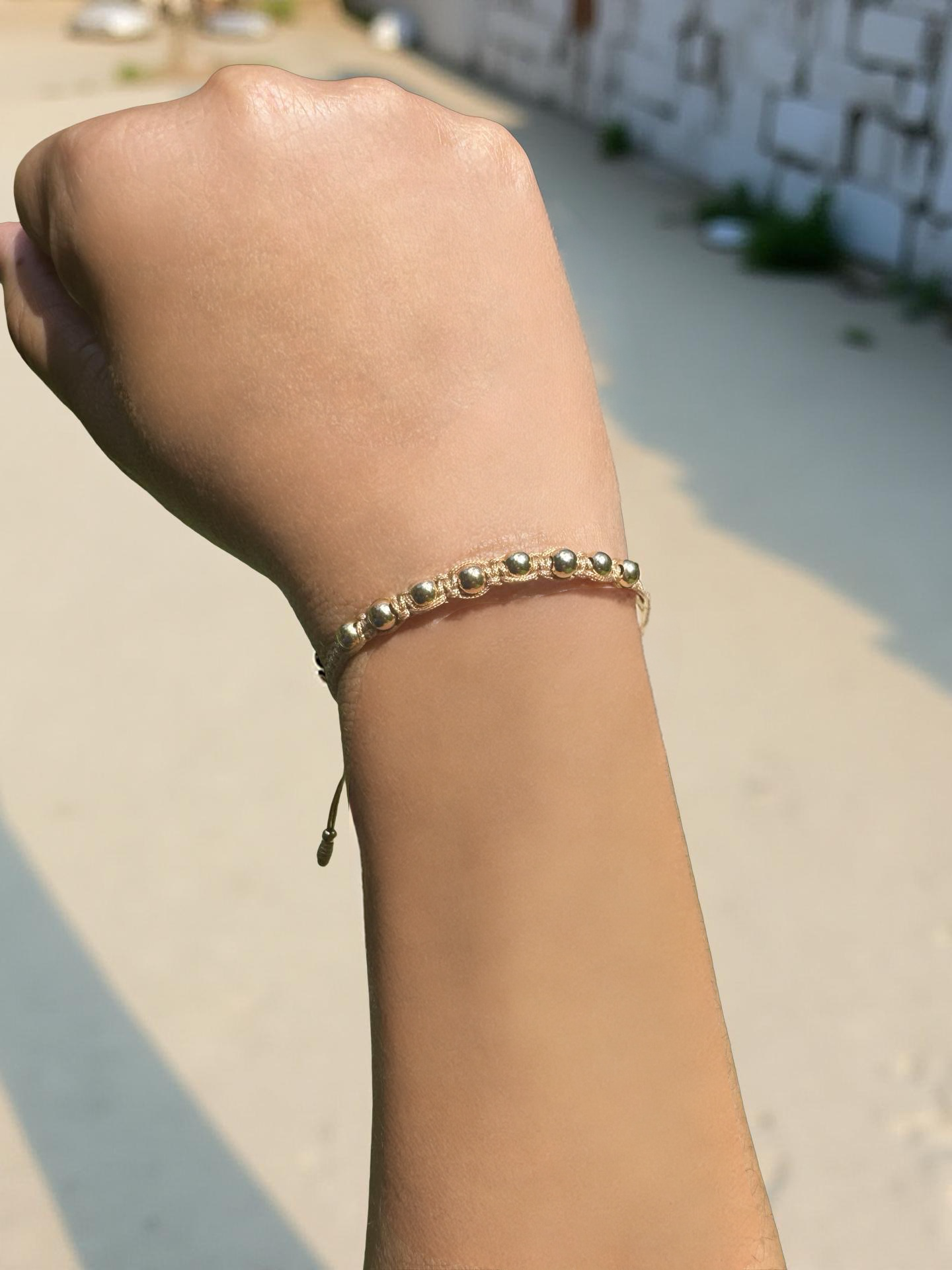 18k Handwoven Beige Bracelet