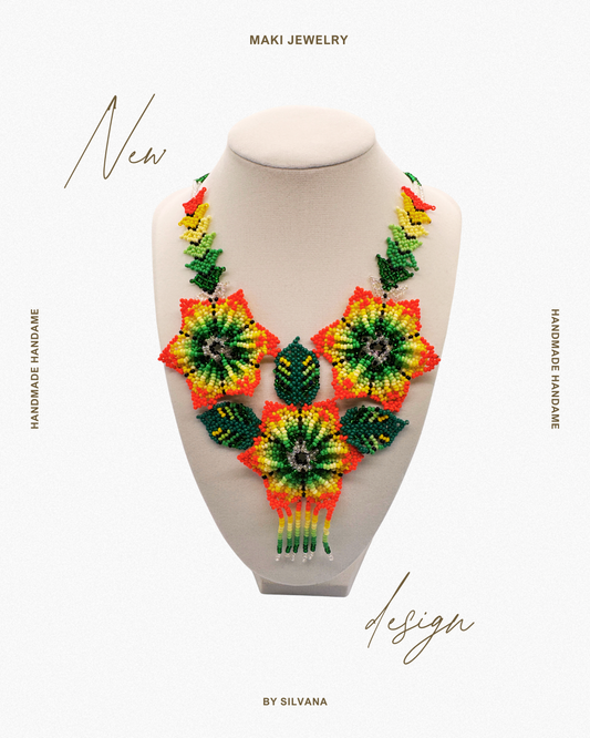 Handcrafted Beaded Necklace – Floral Inspiration