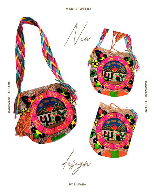 Huichol-Inspired Beaded Crossbody Bag
