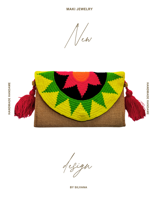 Handwoven Clutch Bag – Sunset Mandala Style