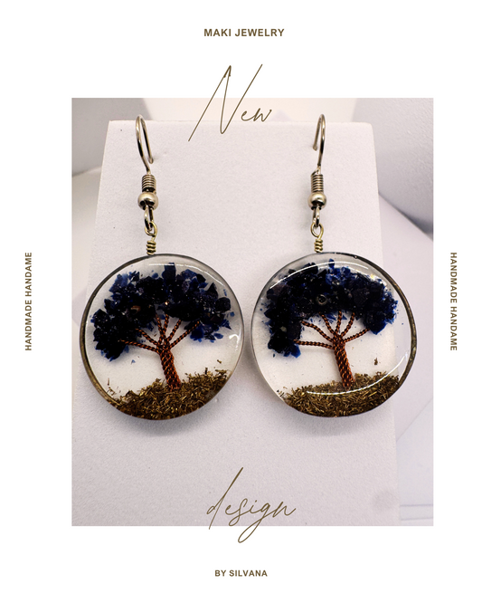 Mini Tree of Life Resin Earrings – Nature in Every Detail