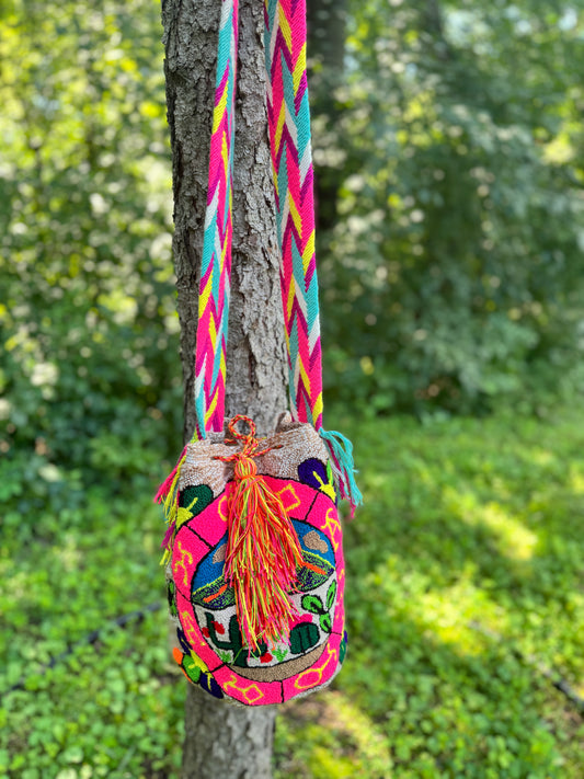 Huichol-Inspired Beaded Crossbody Bag Style 2