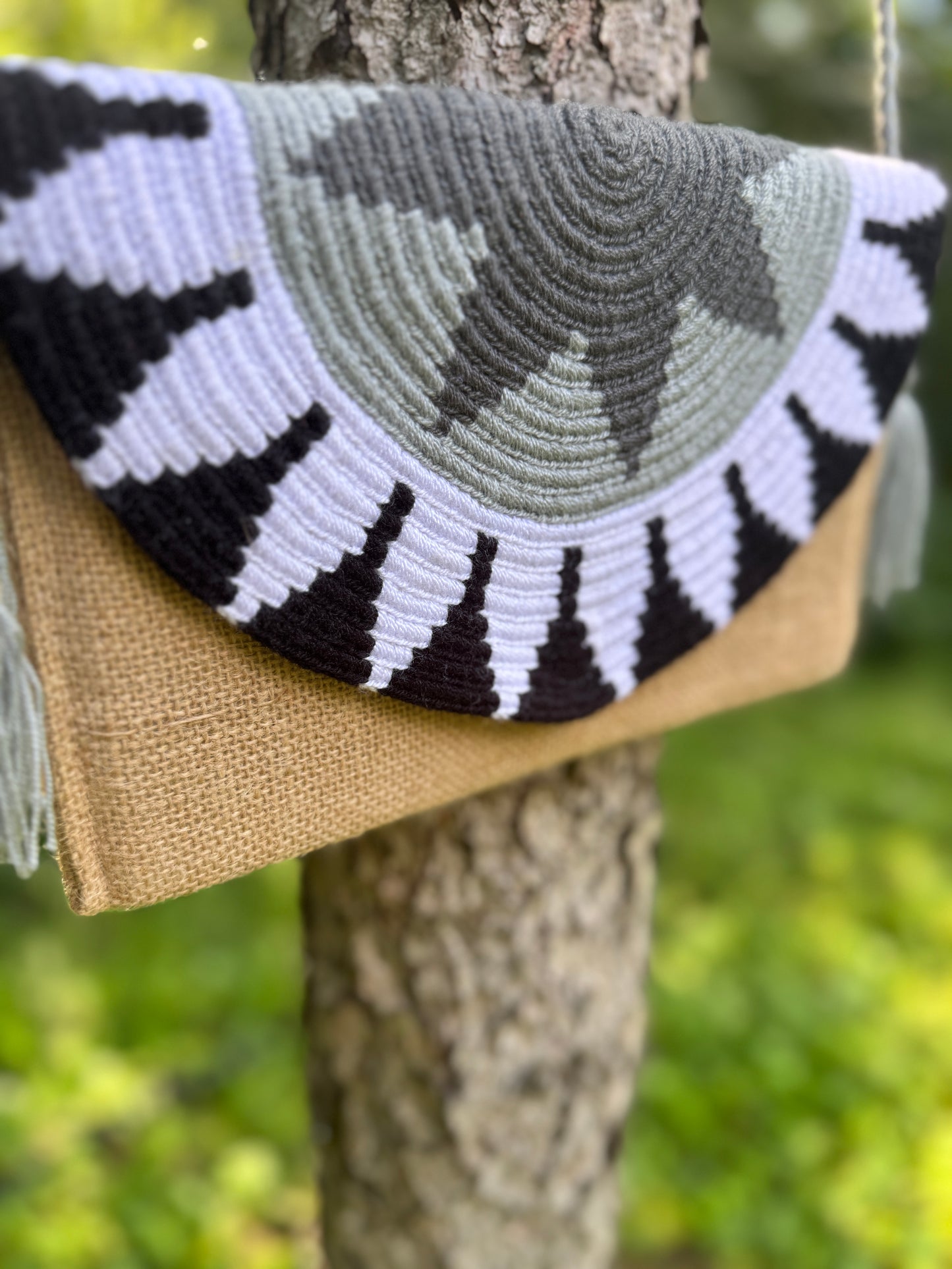 Handwoven Clutch Bag – Night  Mandala Style