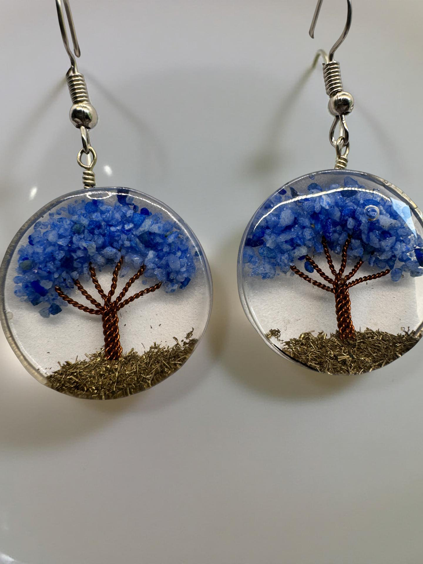 Mini Tree of Life Resin Earrings – Nature in Every Detail