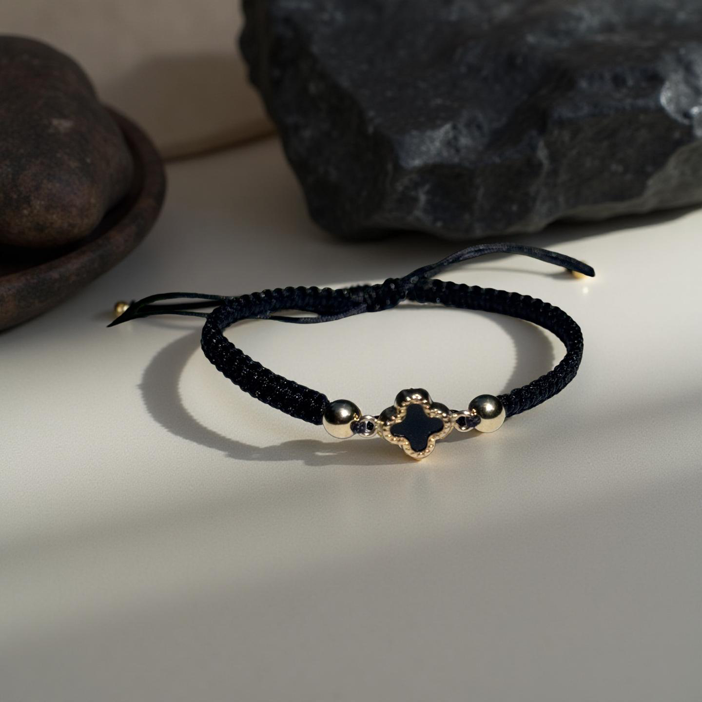 18K Gold-Plated Bracelets Black and Gold