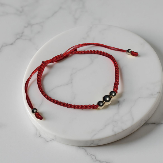 18K Gold-Plated Bracelets Red and Gold