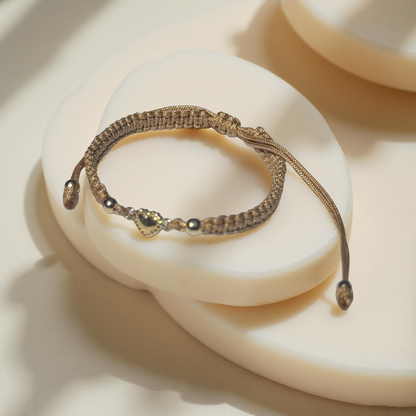 18k Handwoven Gold Heart Bracelet