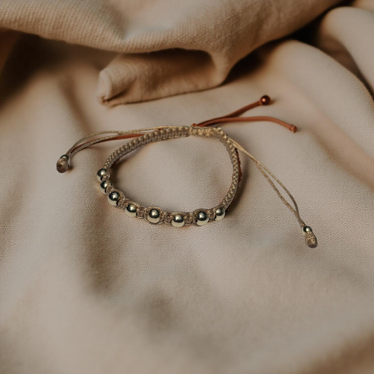18k Handwoven Beige Bracelet