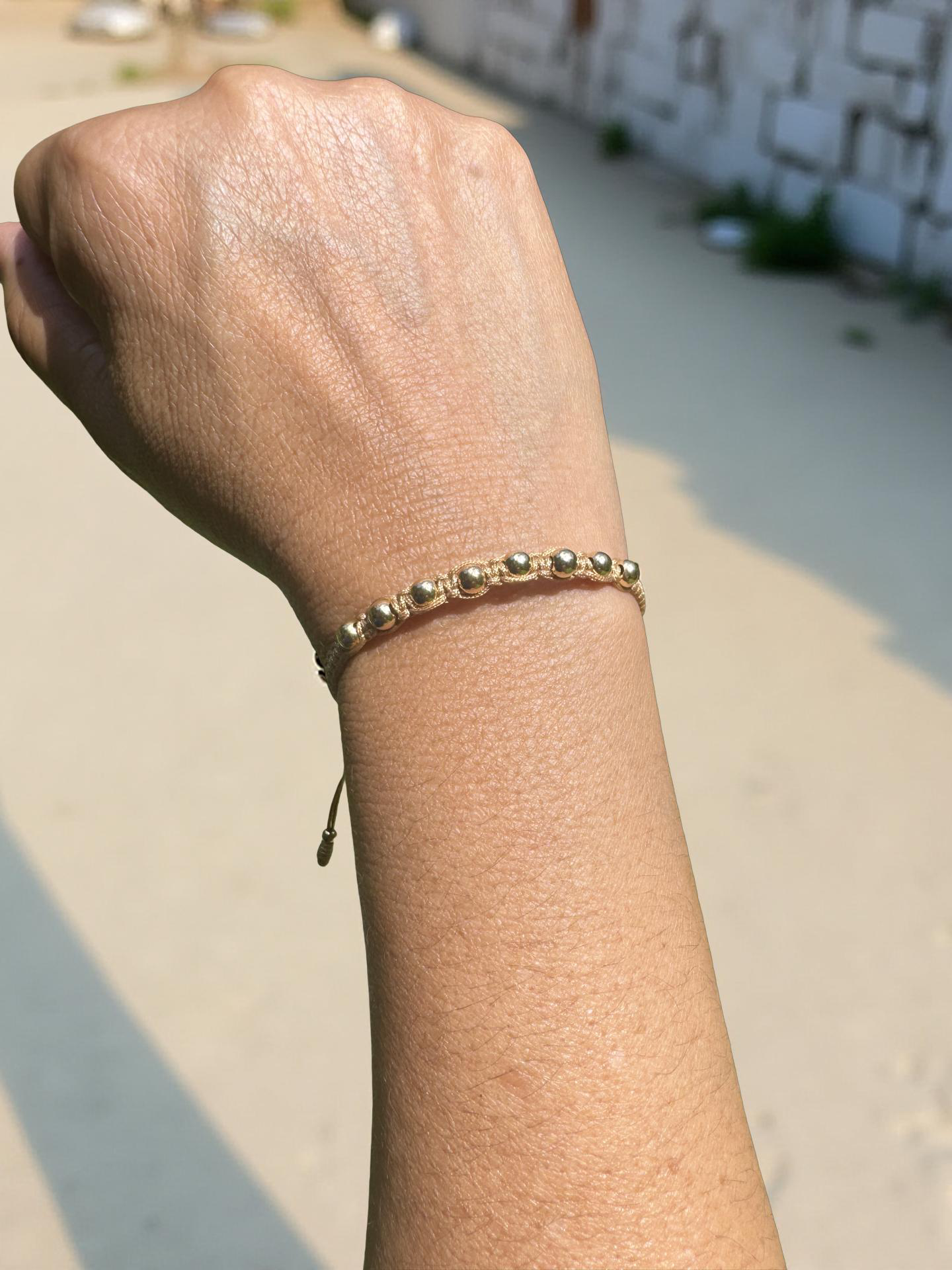 18k Handwoven Beige Bracelet